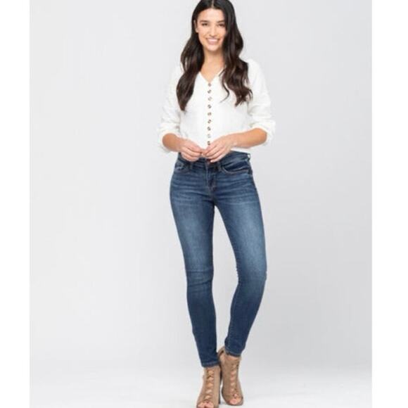 Judy Blue Women's Bristol Mid Rise Handsand Skinny Fit Jeans Size 1/25 - Picture 2 of 13